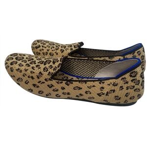 Rothys The Loafer Flat Leopard Print Size 6.5 Sustainable Washable Ballet